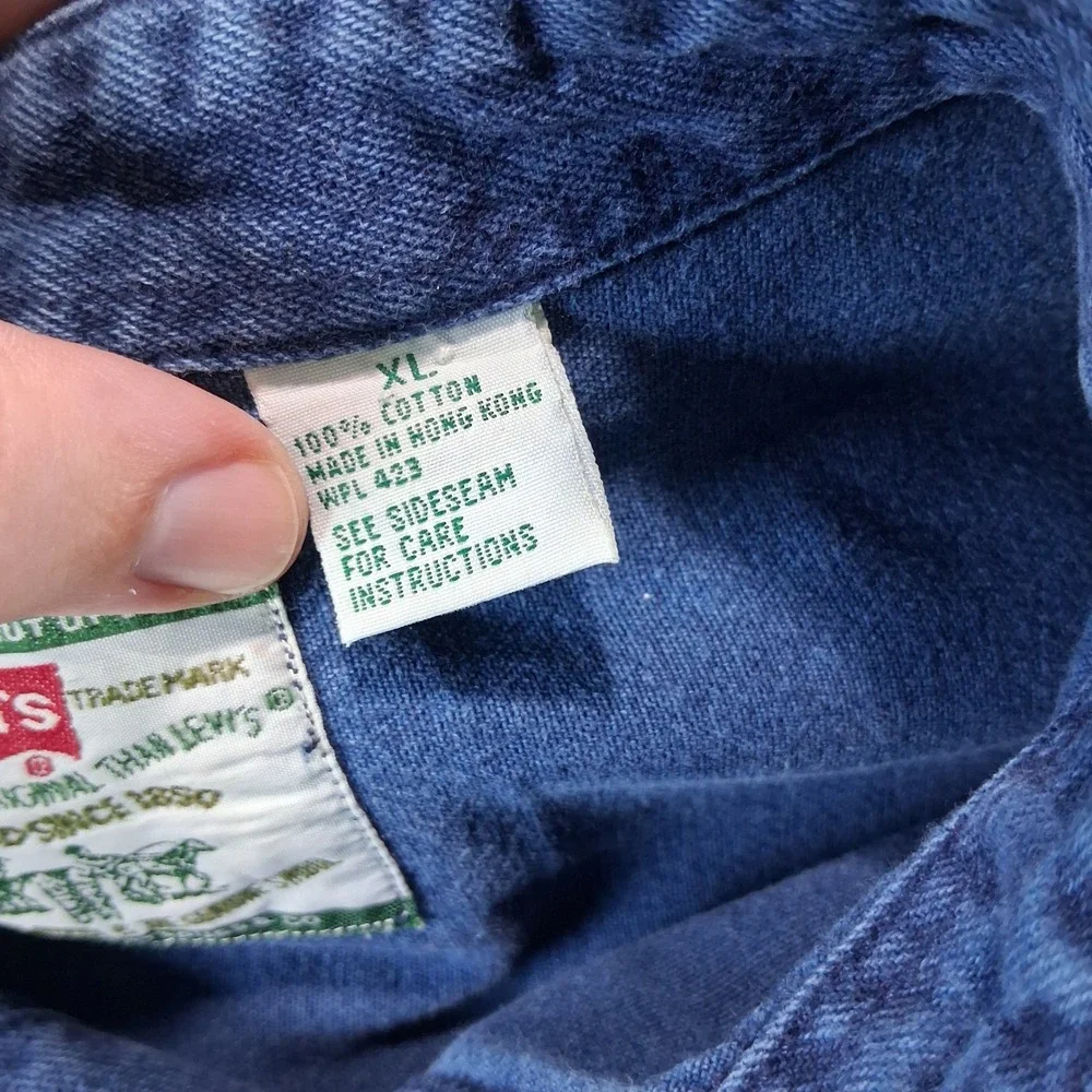 Levi's Denim Shirt Mens XL Blue Vintage 90s Button Down Long Sleeve 60560-1317